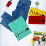 تیشرت لانگ موزیک دخترانه