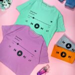 تیشرت کراپ دخترانه طرح موزیک