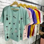 تیشرت مروارید دوزی گربه