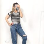 تیشرت کراپ راه راه کراپ دخترونه