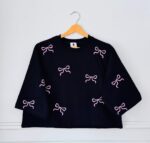 تیشرت کراپ گلدوزی پاپیون۱۲۵۲ - Image 3