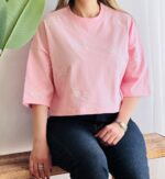 تیشرت کراپ گلدوزی پاپیون۱۲۵۲ - Image 4