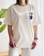 تیشرت لانگ پلنگ صورتی تیشرت لش تیشرت لش دخترونه پلنگ صورتی