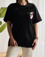 تیشرت لانگ پلنگ صورتی تیشرت لش تیشرت لش دخترونه پلنگ صورتی